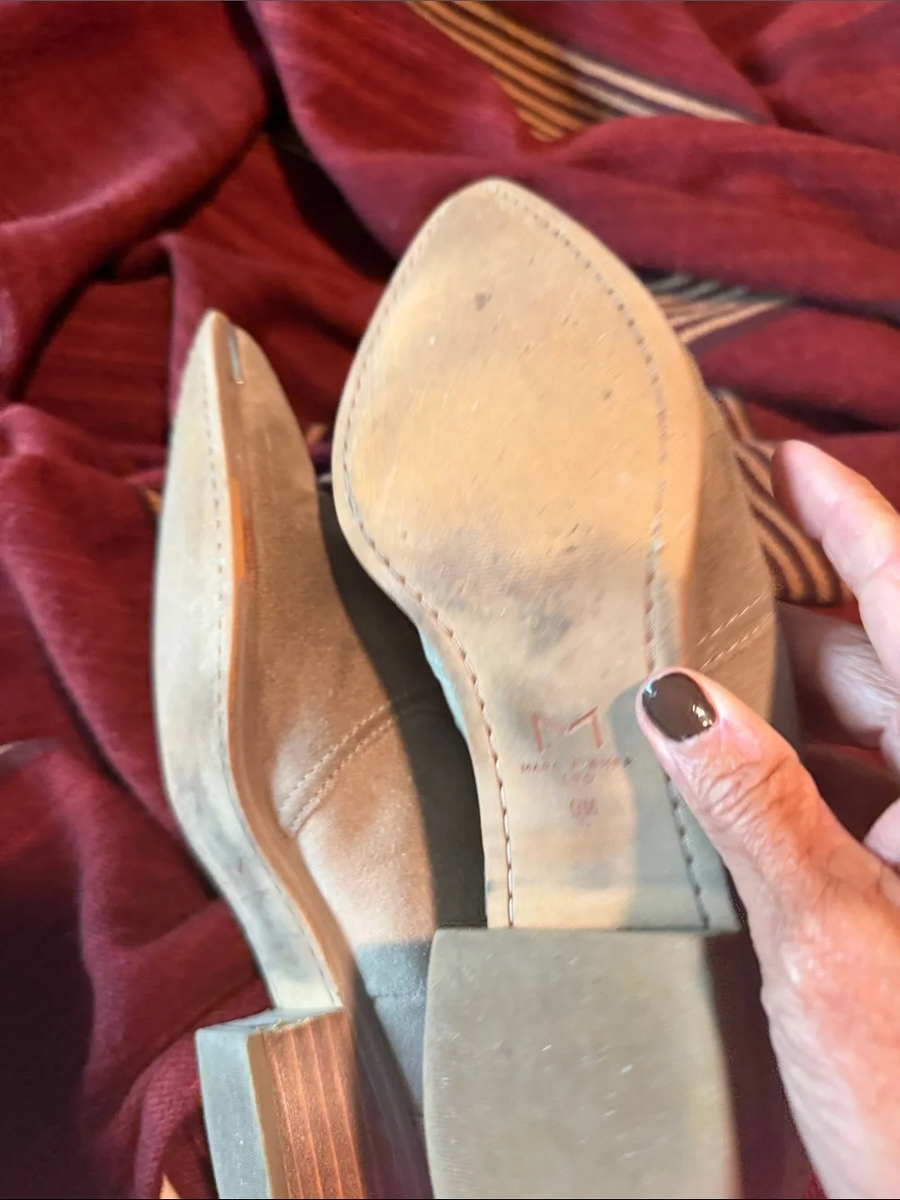 Marc Fisher Taupe Suede Pointed-Toe Chelsea Ankle Boots